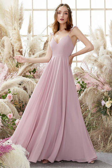 Robe Blush de demoiselle d’honneur en mousseline de soie